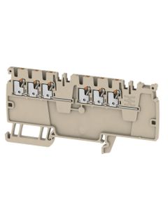 Złączka dystrybucyjna AAP13 1.5 LI-LI OR, PUSH IN, 1.5 mm2, 250V, 16A, ciemnobeżowa, popychacz pomarańczowy