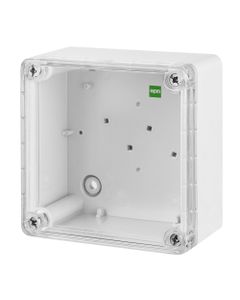 Puszka INDUSTRIAL 2701-01, hermetyczna n/t, 105x105x66mm, IP65, podstawa z ABS, pokrywa przezroczysta