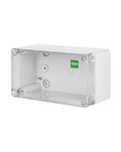 Puszka INDUSTRIAL 2707-01, hermetyczna n/t, 170x105x82mm, IP65, podstawa z ABS, pokrywa przezroczysta