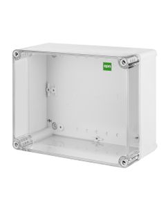 Puszka INDUSTRIAL 2716-01, hermetyczna n/t, 220x170x88mm, IP65, podstawa z ABS, pokrywa przezroczysta