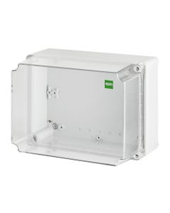 Puszka INDUSTRIAL 2718-01, hermetyczna n/t, 220x170x146mm, IP65, podstawa z ABS, pokrywa przezroczysta
