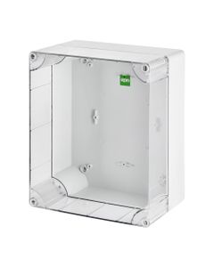 Puszka INDUSTRIAL 2724-01, hermetyczna n/t, 313x253x165mm, IP65, podstawa z ABS, pokrywa przezroczysta