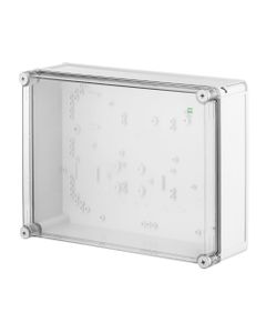 Puszka INDUSTRIAL 2727-01, hermetyczna n/t, 440x330x145mm, IP65, podstawa z ABS, pokrywa przezroczysta