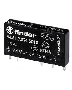 Przekaźnik 34.51.7.024.5010, 1P 6A, cewka czuła 24V DC, styki AgNi+Au