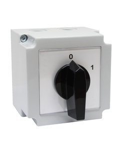 Łącznik krzywkowy 4G10-11-PK, 10A, 3-fazowy (L-0-P), w obudowie, czarne pokrętło