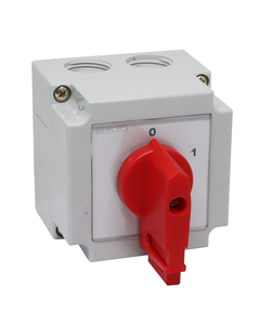 Łącznik krzywkowy 4G10-52-PK S6, 10A, 2-fazowy, 3-położ. (1-0-2), w obudowie, czerw. pokrętło, blokada kłódką