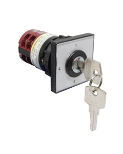 Łącznik krzywkowy 4G10-740-U S29, 10A, 4-bieg, 4-położ. (1-2-3-4) co 90st., tablicowy, do otw. fi 22,5mm, pokrętny klucz...