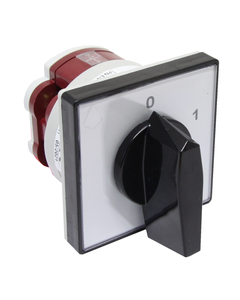 Łącznik krzywkowy 4G10-92-U, 10A, 4-bieg, 2-położ. (0-1), tablicowy, czarne pokrętło