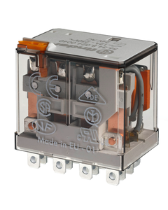 Przekaźnik 56.34.9.110.0040, 4P 12A, cewka 110V DC, styki AgNi, wskaźnik zadziałania, przycisk testu