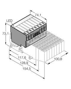 Moduł wejść cyfrowych BL20-32DI-24VDC-P, IP20, karta zwykła DI, 32 wejścia cyfrowe, 24V DC, PNP