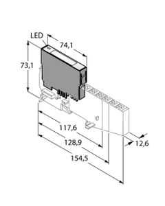Moduł wejść analogowych BL20-2AI-THERMO-PI, IP20, karta zwykła AI, 2 wejścia analogowe do podłączenia termopar