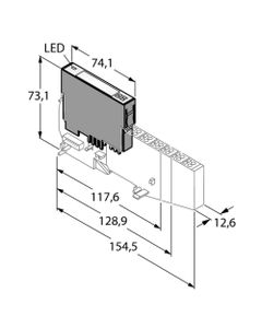 Moduł wyjść cyfrowych BL20-4DO-24VDC-0.5A-P, IP20, karta zwykła DO, 4 wyjścia cyfrowe, 24V DC, PNP