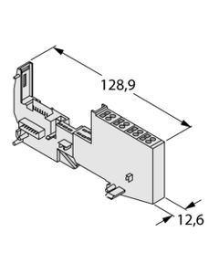 Moduł bazowy BL20-S4T-SBBS, podstawka pasywna do modułów (pasuje do BL20-4DI-24VDC-P), złącza sprężynowe