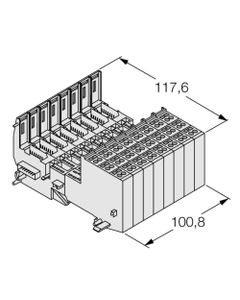 Moduł bazowy BL20-B3T-SBC, podstawka pasywna do modułów (pasuje do BL20-16DO-24VDC-0.5A-P), złącza sprężynowe
