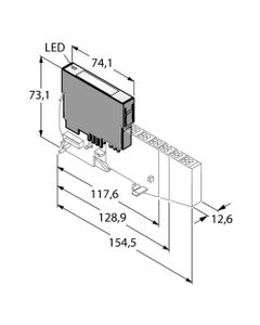 Moduł wejść analogowych BL20-4AI-U/I, IP20, karta zwykła AI, 4 wejścia analogowe 4..20mA; 0…10V DC