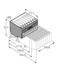 Moduł wyjść cyfrowych BL20-32DO-24VDC-0.5A-P, P20, karta zwykła DO, 32 wyjścia cyfrowe, 24V DC, PNP