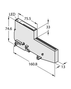 Moduł wyjść analogowych BL20-E-4AO-U/I, IP20, karta ECO AO, 4 prądowe/napięciowe wyjścia analogowe