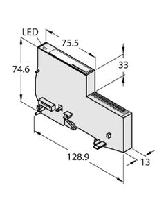Moduł wejść analogowych BL20-E-4AI-TC, IP20, karta ECO, 4 wejścia analogowe dla termopar