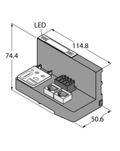 Sprzęgacz magistrali (Gateway) BL20-PG-EN-V3, bramka programowalna PROFINET, EtherNet/IP, Modbus TCP, IP20