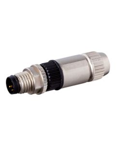Złącze rozbieralne męskie MOSA M8 3P, proste, Slimline, zaciski nożowe, dław. 2.5-5.1mm, żyły 0.14-0.34mm2