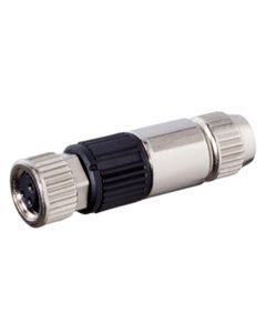 Złącze rozbieralne żeńskie MOSA M8 4P, proste, Slimline, zaciski nożowe, dław. 2.9-5.1mm, żyły 0.14-0.34mm2