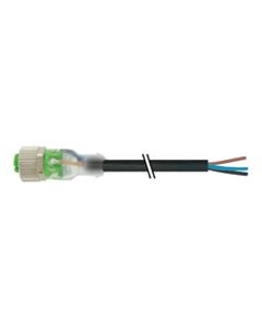 Przewód do czujników M12 3P złącze żeńskie proste, kod-A, 2m PUR, 2xLED, 7000-12261-6330300