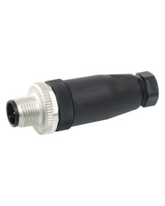 Złącze rozbieralne męskie M12 5P, proste, zaciski śrubowe, dław. 4-6mm, żyły max. 0.75mm2