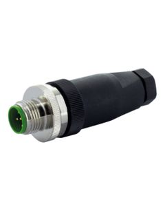 Złącze rozbieralne męskie M12 5P, proste, kod-A, zaciski śrubowe, dław. 4-6mm, żyły max. 0.75mm2