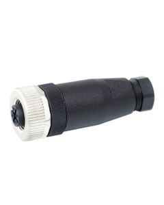 Złącze rozbieralne żeńskie M12 4P, proste, zaciski śrubowe, dław. 4-6mm, żyły max. 0.75mm2