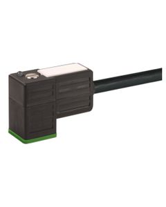 Złącze zaworowe z przewodem MSUD typ C 8 mm, 2+PE, LED + dioda Zenera, 24V AC/DC, kabel 3m PUR, Murr 7000-80021-6360300...