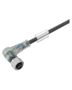 Przewód do czujników M12 4P złącze żeńskie kątowe, 10m PUR, SAIL-M12BW-4-2L10U, 2xLED
