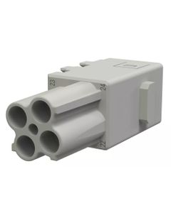 Han-Modular, moduł Domino Han EE Cube, żeński, 4-pin, 16A 400V, zaciski Push-in, 0.5-2.5 mm2, duża zatyczka (Han-Mod_M_E...