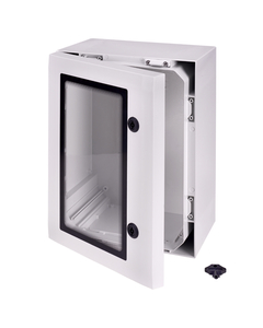 Obudowa ARCA 806030W, 800x600x300mm, poliwęglan, IP66, z płytą, drzwi transparentne, zamknięcie 2-pkt