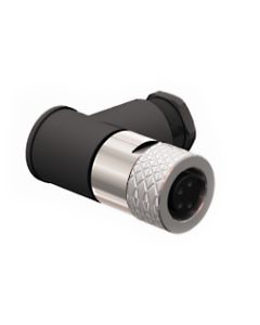 Złącze rozbieralne żeńskie M8 4P, kątowe B5241-0, zaciski do lutowania, dław. 3.5-5mm, żyły 0.14-0.25mm2