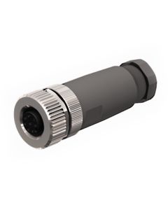 Złącze rozbieralne żeńskie M12 8P, proste B8181-0, kod-A, zaciski śrubowe, dław. 6-8mm, żyły 0.14-0.5mm2