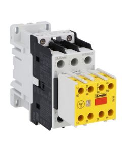 Stycznik bezpieczeństwa BFS3822D024, 3P, 38A w AC3, 18.5kW, cewka 24V DC, styki pom. 2NO+2NC