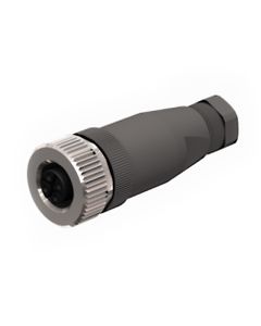 Złącze rozbieralne żeńskie M12 4P, proste BM8141-0, kod-A, zaciski śrubowe, dław. 4-6mm, żyły 0.25-0.75mm2