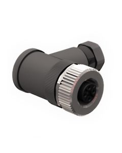 Złącze rozbieralne żeńskie M12 5P, kątowe BM8251-0, kod-A, zaciski śrubowe, dław. 4-6mm, żyły 0.25-0.75mm2