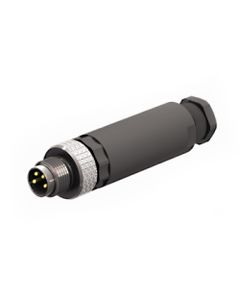 Złącze rozbieralne męskie M8 4P, proste BS5143-0, zaciski śrubowe, dław. 3.5-5mm, żyły 0.14-0.5mm2