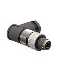 Złącze rozbieralne męskie M8 3P, kątowe BS5231-0, zaciski do lutowania, dław. 3.5-5mm, żyły 0.14-0.25mm2