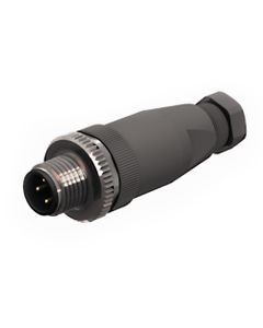 Złącze rozbieralne męskie M12 5P, proste BS8151-0, kod-A, zaciski śrubowe, dław. 4-6mm, żyły 0.14-0.75mm2