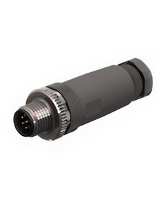 Złącze rozbieralne męskie M12 8P, proste BS8181-0, kod-A, zaciski śrubowe, dław. 6-8mm, żyły 0.14-0.5mm2