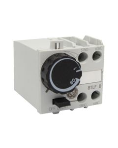 Moduł czasowy pneumatyczny BTLF60D, opóźnione wyłączenia 1s…60s, 24-250V AC/DC montaż czołowy do styczników CL00…CL10...