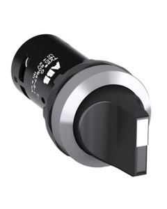 Łącznik pokrętny C2SS1-30B-10, czarny, 1NO, 2-poz. 45°, stabilny, kołnierz metalowy chromowany