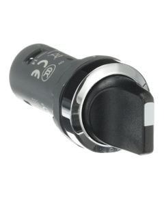 Łącznik pokrętny C2SS1-30B-20, czarny, 2NO, 2-poz. 45°, stabilny, kołnierz metalowy chromowany