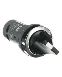 Łącznik pokrętny C2SS2-30B-10, czarny, 1NO, 2-poz. 90°, stabilny, kołnierz metalowy chromowany