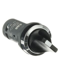 Łącznik pokrętny C2SS2-30B-20, czarny, 2NO, 2-poz. 90°, stabilny, kołnierz metalowy chromowany