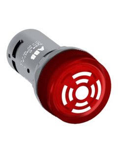 Brzęczyk podświetlany CB1-610R, 24V AC/DC, 80dB, czerwony z diodą LED, sygnał przerywany