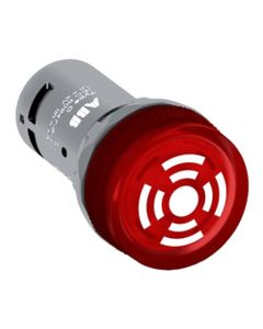 Brzęczyk podświetlany CB1-613R, 230V AC, 80dB, czerwony z diodą LED, sygnał przerywany