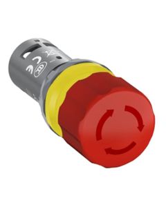 Przycisk bezpieczeństwa CE3T-10R-01, czerwony fi30, 1NC, odblok./obrót, kołnierz z tworzywa